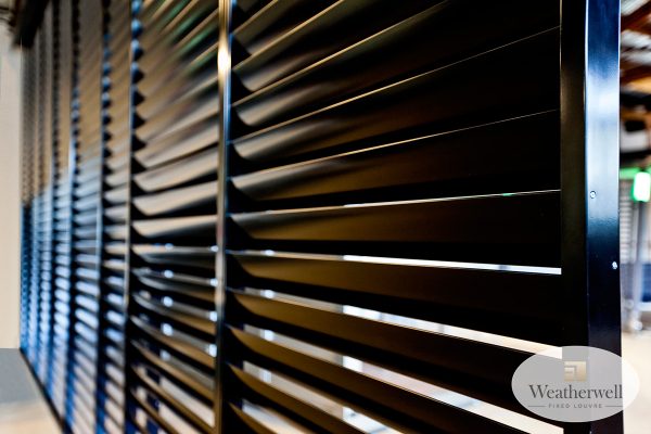 Aluminium Louvres Closeup of Aluminum Louvres with an adjustable mechanism